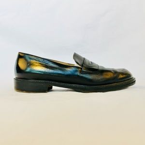 Joan & David hand made in Italy black leather loafers flats size 40 Eur 10 US